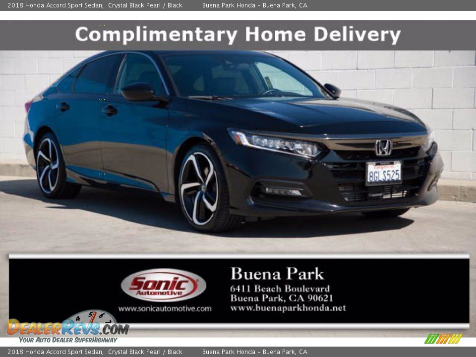 2018 Honda Accord Sport Sedan Crystal Black Pearl / Black Photo #1