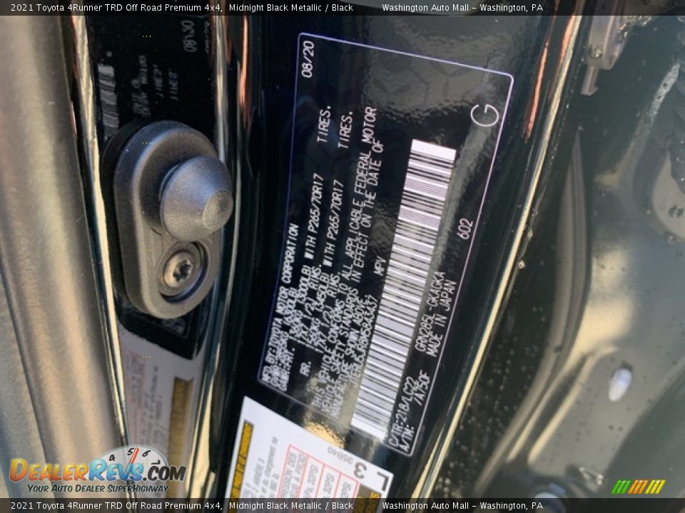 2021 Toyota 4Runner TRD Off Road Premium 4x4 Midnight Black Metallic / Black Photo #35