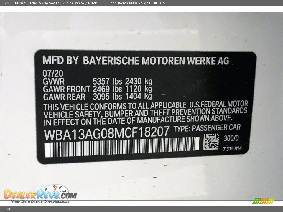 BMW Color Code 300 Alpine White