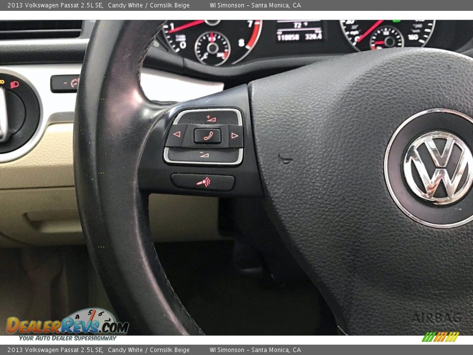 2013 Volkswagen Passat 2.5L SE Candy White / Cornsilk Beige Photo #21