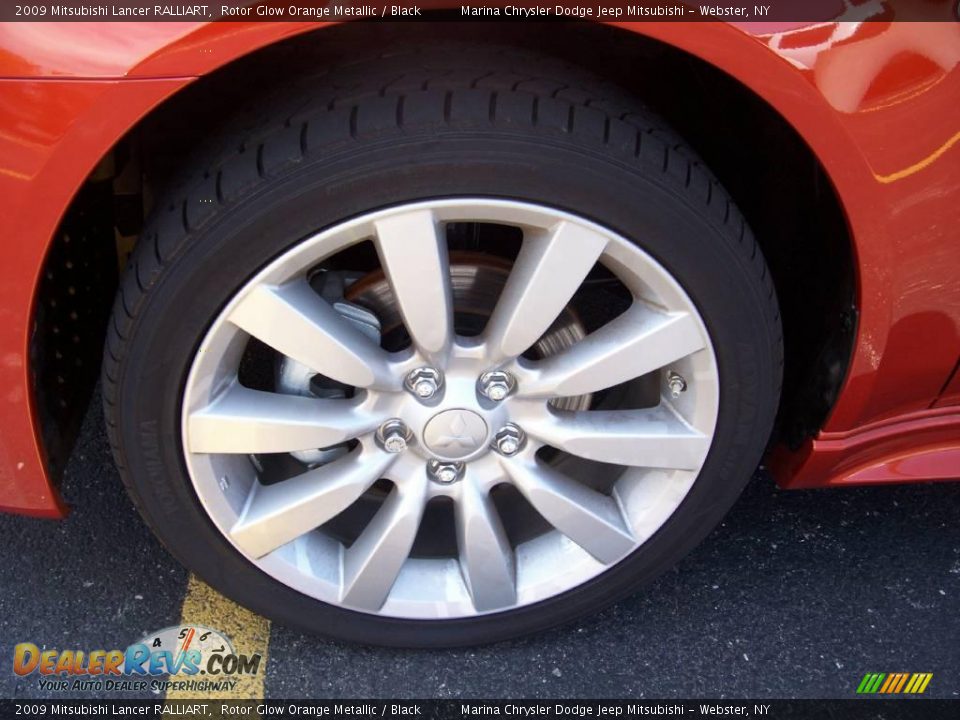 2009 Mitsubishi Lancer RALLIART Rotor Glow Orange Metallic / Black Photo #9