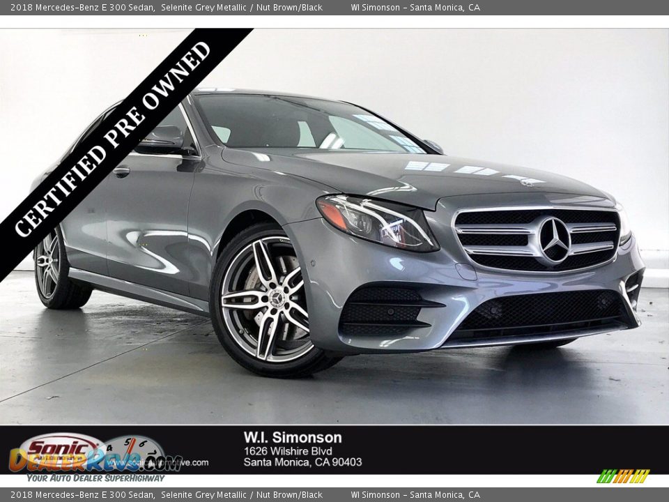 2018 Mercedes-Benz E 300 Sedan Selenite Grey Metallic / Nut Brown/Black Photo #1
