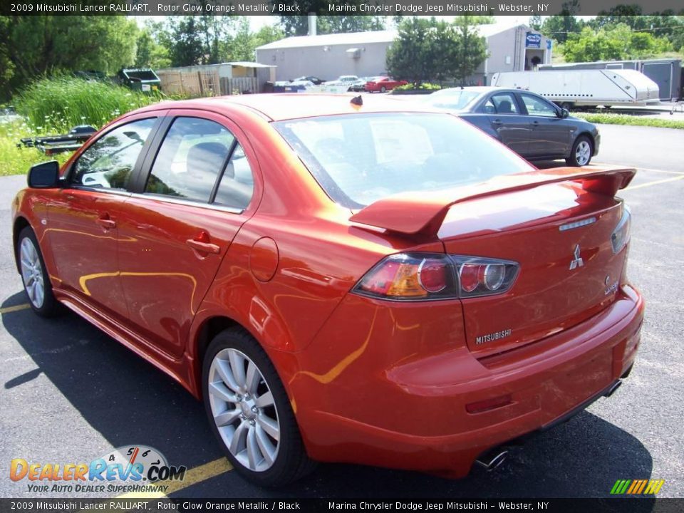 2009 Mitsubishi Lancer RALLIART Rotor Glow Orange Metallic / Black Photo #11