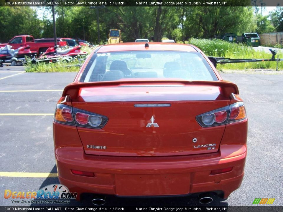 2009 Mitsubishi Lancer RALLIART Rotor Glow Orange Metallic / Black Photo #12