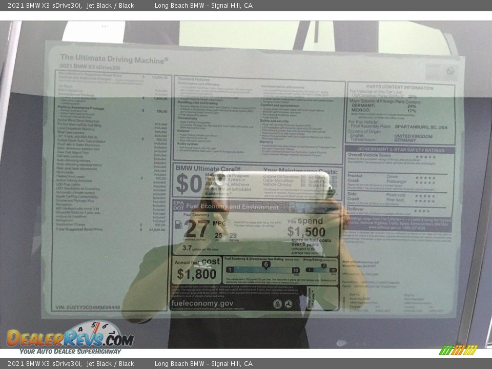 2021 BMW X3 sDrive30i Jet Black / Black Photo #17