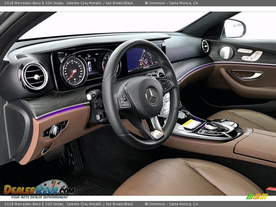 2018 Mercedes-Benz E 300 Sedan Selenite Grey Metallic / Nut Brown/Black Photo #14