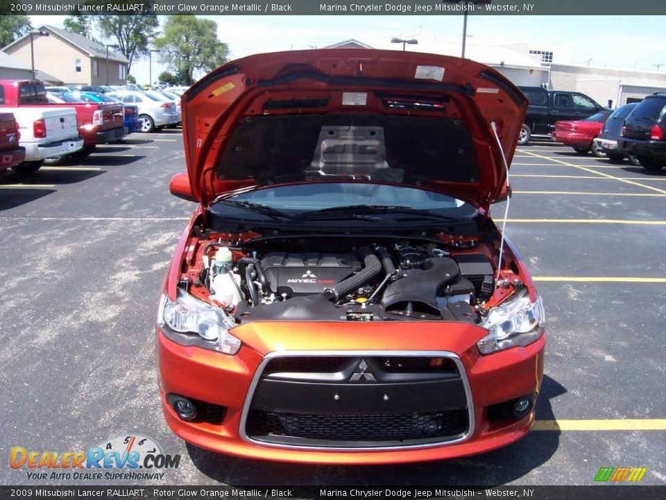 2009 Mitsubishi Lancer RALLIART Rotor Glow Orange Metallic / Black Photo #17