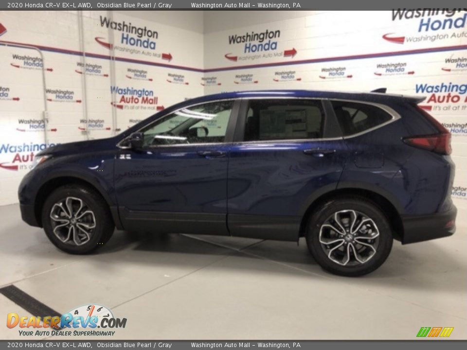 2020 Honda CR-V EX-L AWD Obsidian Blue Pearl / Gray Photo #3