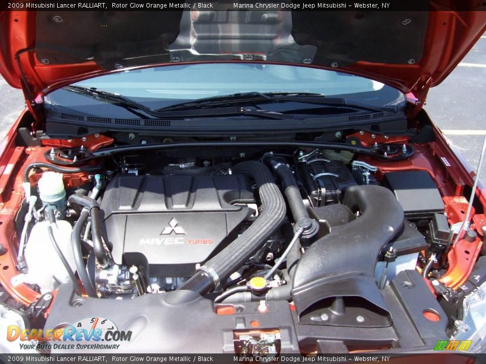 2009 Mitsubishi Lancer RALLIART Rotor Glow Orange Metallic / Black Photo #18