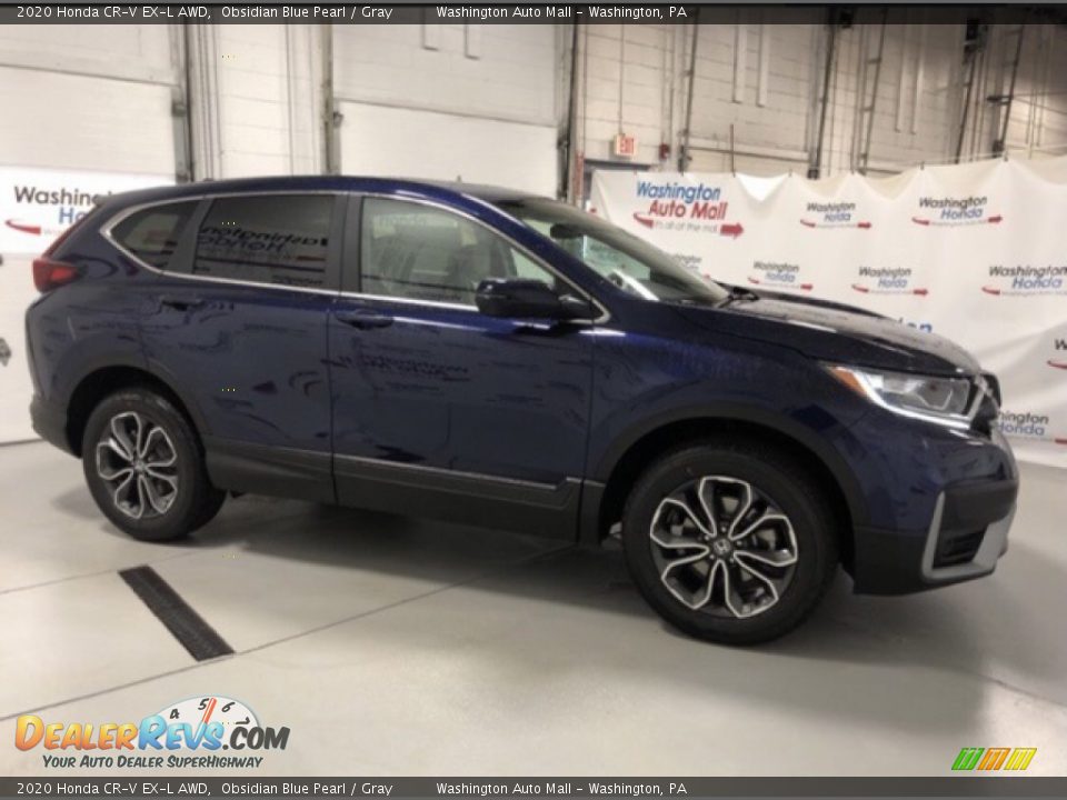 2020 Honda CR-V EX-L AWD Obsidian Blue Pearl / Gray Photo #5
