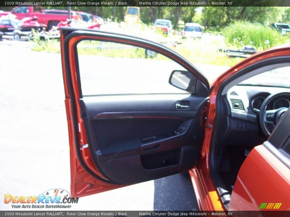 2009 Mitsubishi Lancer RALLIART Rotor Glow Orange Metallic / Black Photo #19