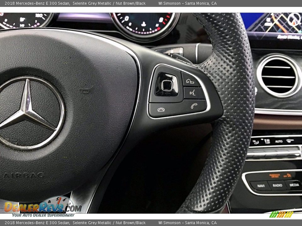 2018 Mercedes-Benz E 300 Sedan Selenite Grey Metallic / Nut Brown/Black Photo #22