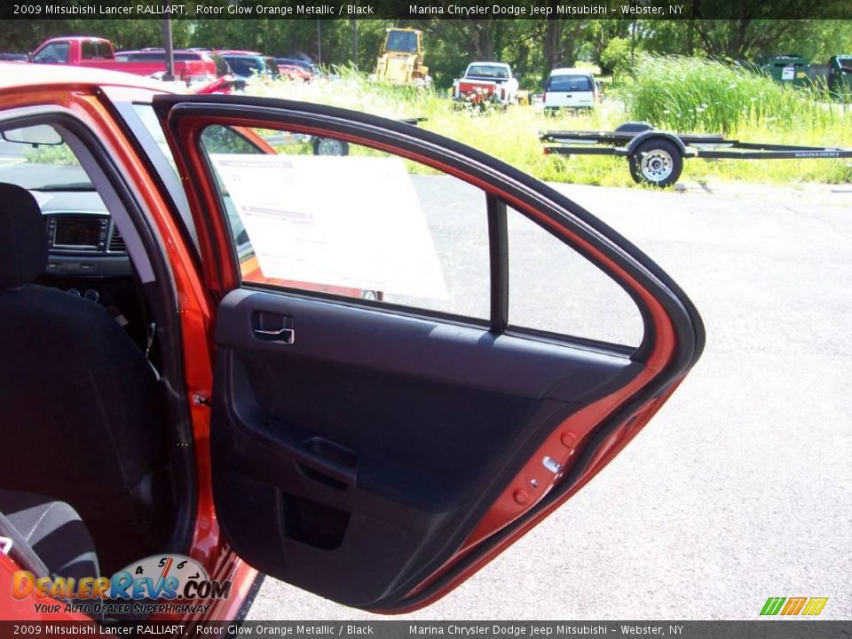 2009 Mitsubishi Lancer RALLIART Rotor Glow Orange Metallic / Black Photo #23