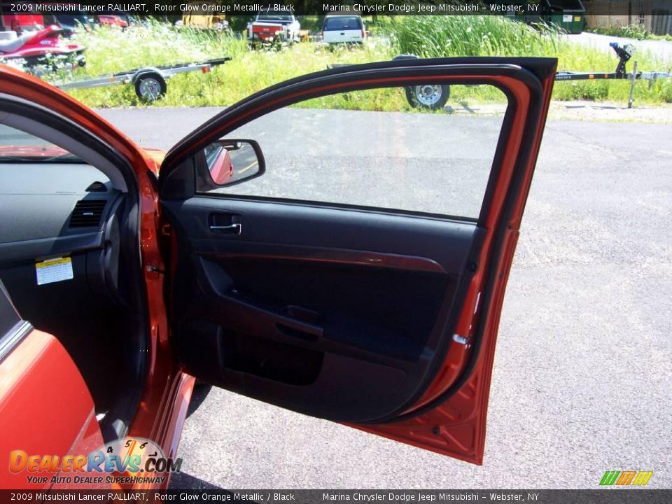 2009 Mitsubishi Lancer RALLIART Rotor Glow Orange Metallic / Black Photo #25