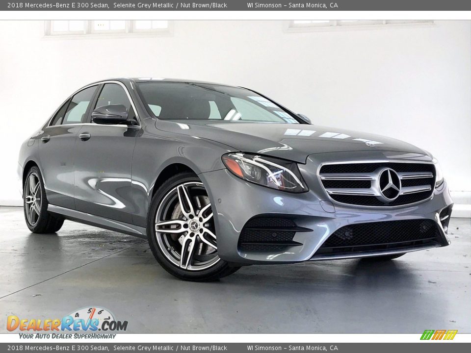 2018 Mercedes-Benz E 300 Sedan Selenite Grey Metallic / Nut Brown/Black Photo #34
