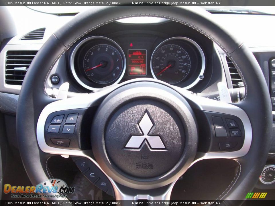 2009 Mitsubishi Lancer RALLIART Rotor Glow Orange Metallic / Black Photo #28