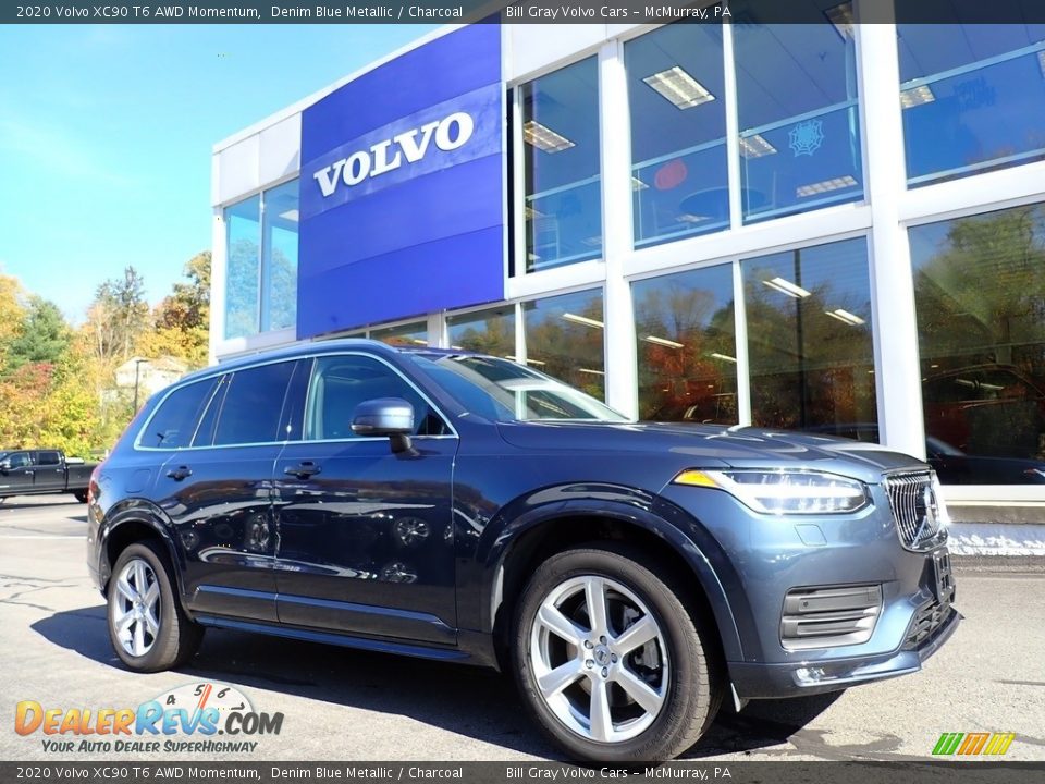 2020 Volvo XC90 T6 AWD Momentum Denim Blue Metallic / Charcoal Photo #1