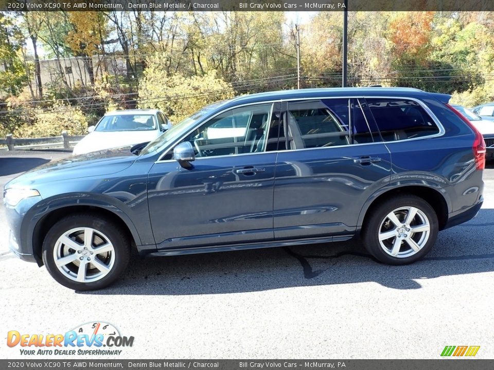 2020 Volvo XC90 T6 AWD Momentum Denim Blue Metallic / Charcoal Photo #7