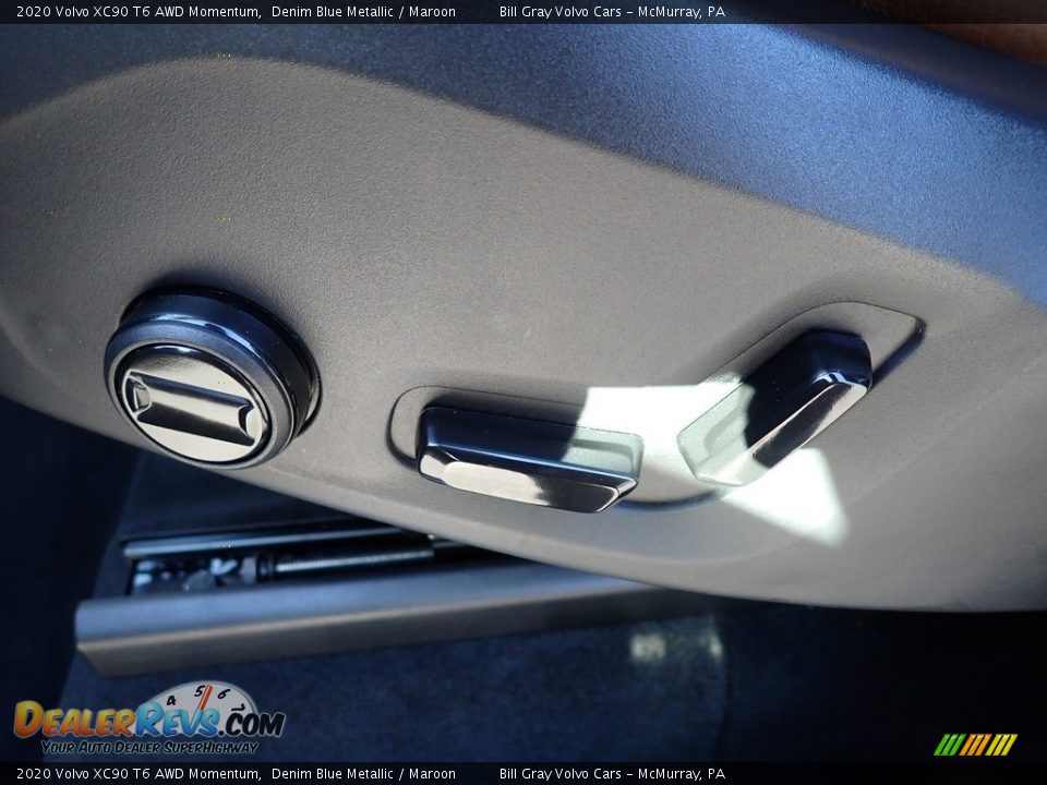 2020 Volvo XC90 T6 AWD Momentum Denim Blue Metallic / Maroon Photo #18