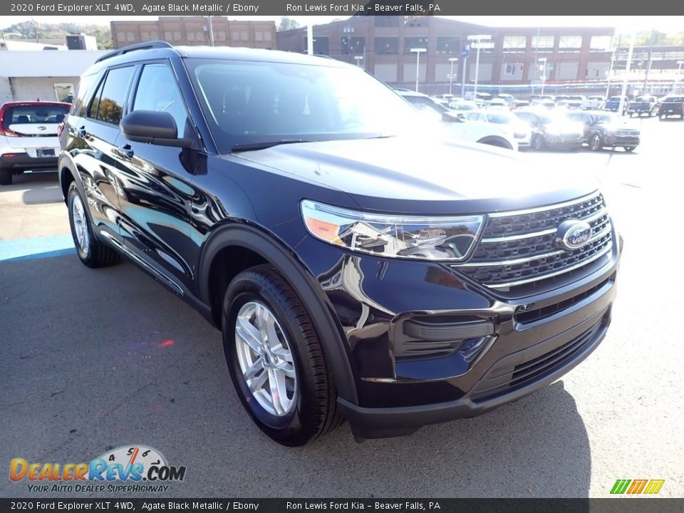 2020 Ford Explorer XLT 4WD Agate Black Metallic / Ebony Photo #3