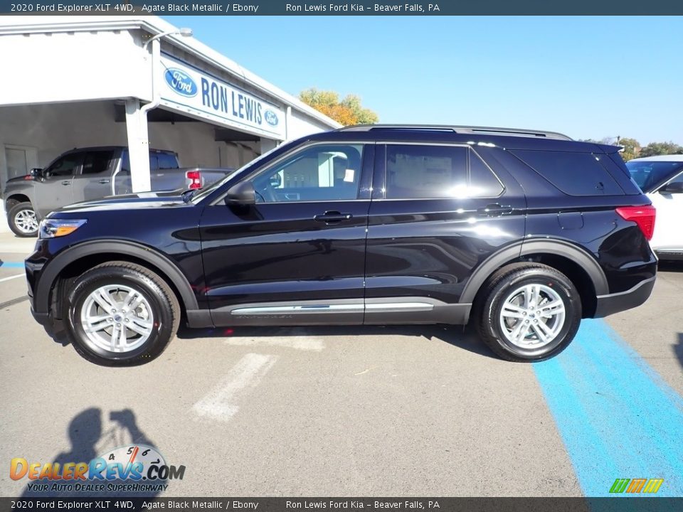 2020 Ford Explorer XLT 4WD Agate Black Metallic / Ebony Photo #6