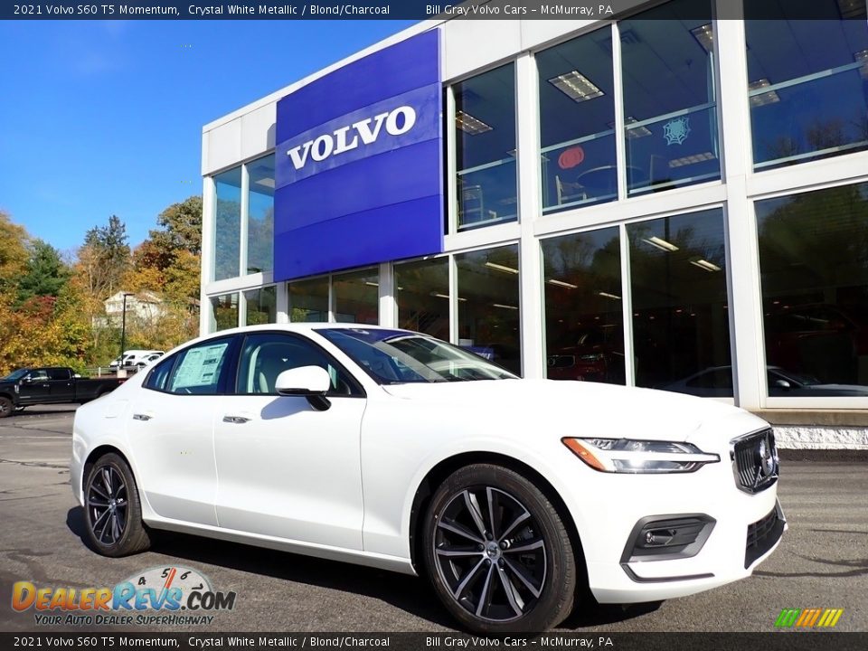 2021 Volvo S60 T5 Momentum Crystal White Metallic / Blond/Charcoal Photo #1