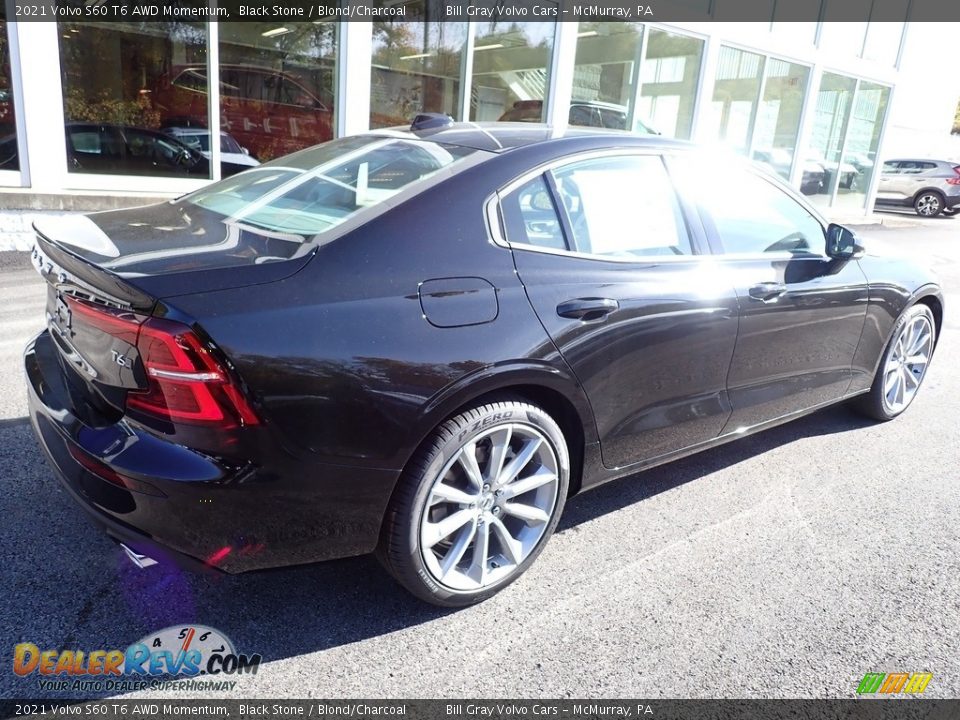 2021 Volvo S60 T6 AWD Momentum Black Stone / Blond/Charcoal Photo #2