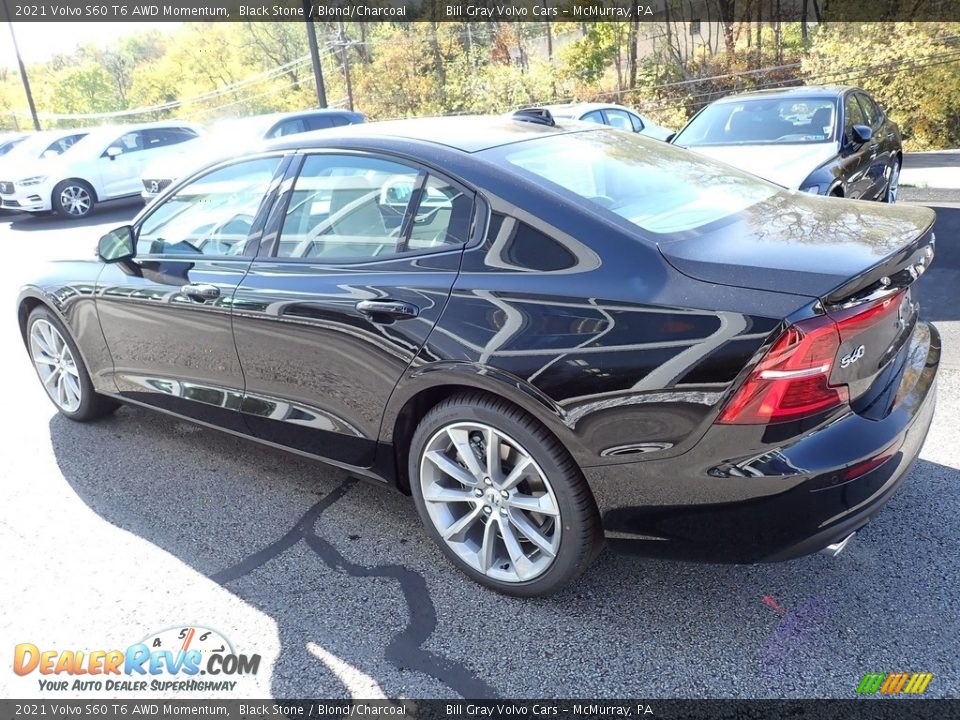 2021 Volvo S60 T6 AWD Momentum Black Stone / Blond/Charcoal Photo #4