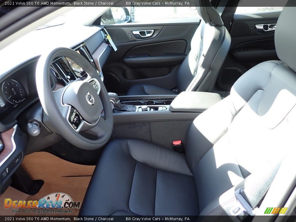 2021 Volvo S60 T6 AWD Momentum Black Stone / Charcoal Photo #7