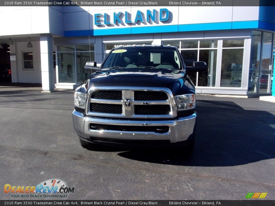 2016 Ram 3500 Tradesman Crew Cab 4x4 Brilliant Black Crystal Pearl / Diesel Gray/Black Photo #1