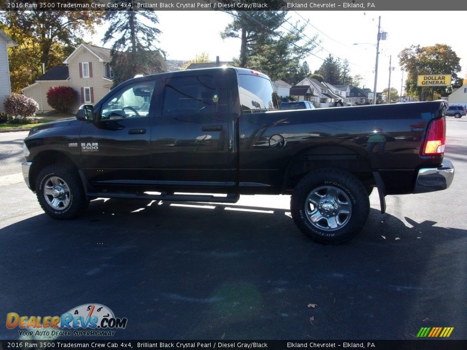 2016 Ram 3500 Tradesman Crew Cab 4x4 Brilliant Black Crystal Pearl / Diesel Gray/Black Photo #5