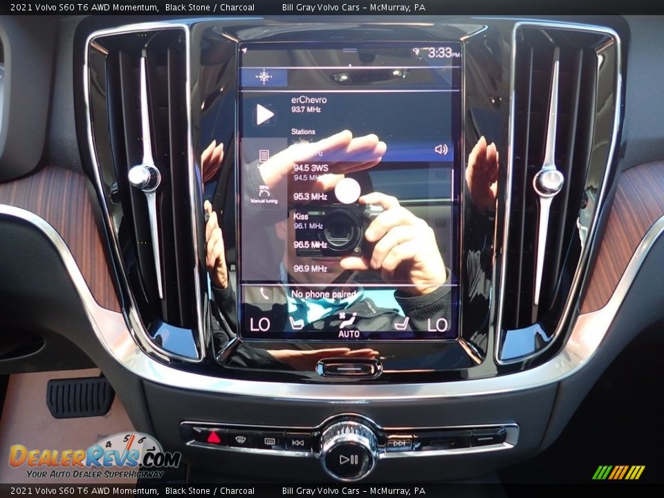2021 Volvo S60 T6 AWD Momentum Black Stone / Charcoal Photo #15