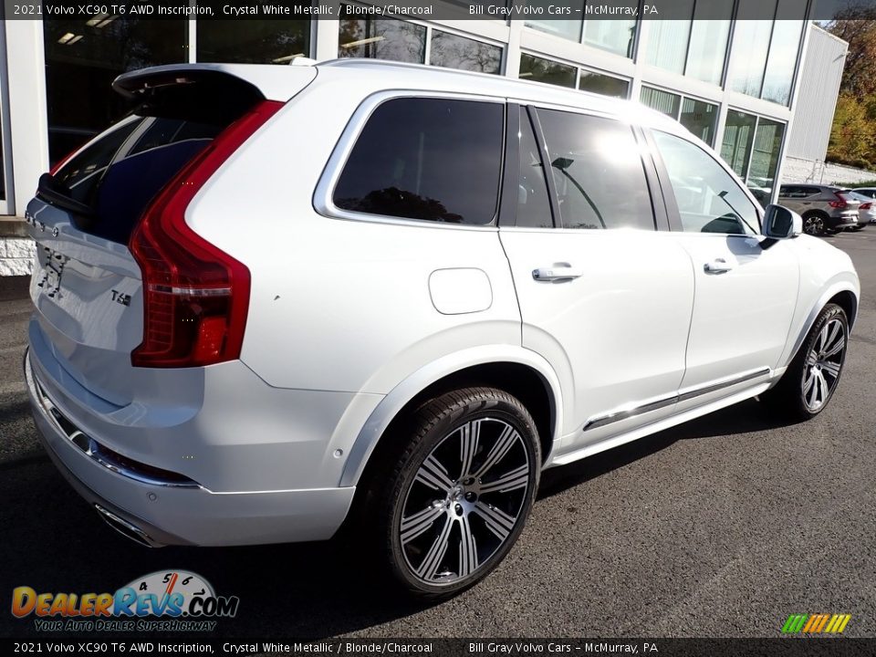 2021 Volvo XC90 T6 AWD Inscription Crystal White Metallic / Blonde/Charcoal Photo #2