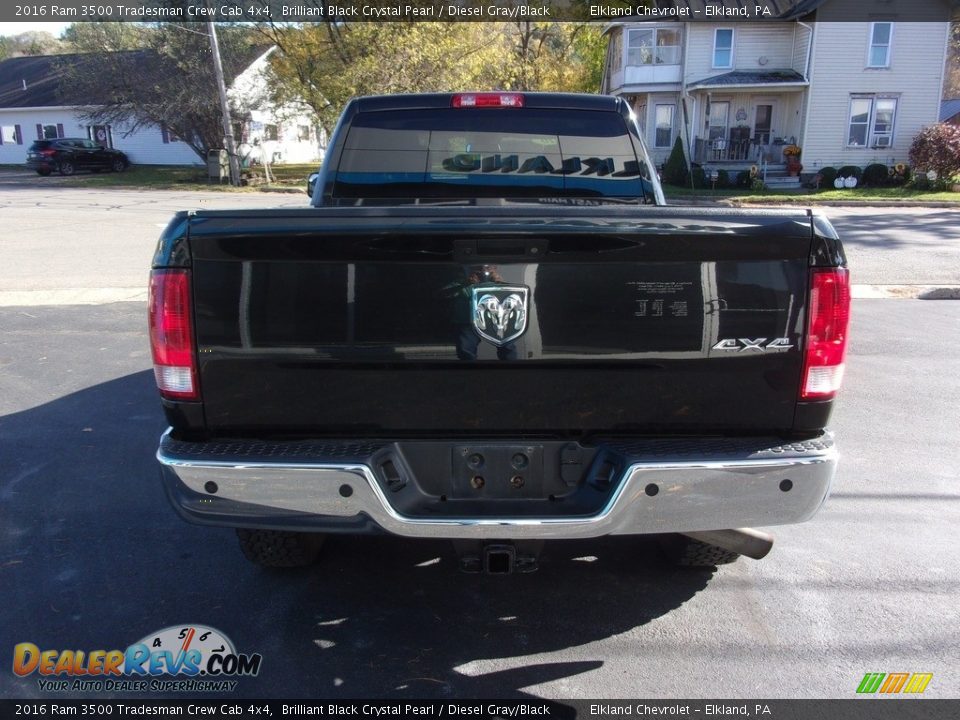 2016 Ram 3500 Tradesman Crew Cab 4x4 Brilliant Black Crystal Pearl / Diesel Gray/Black Photo #13