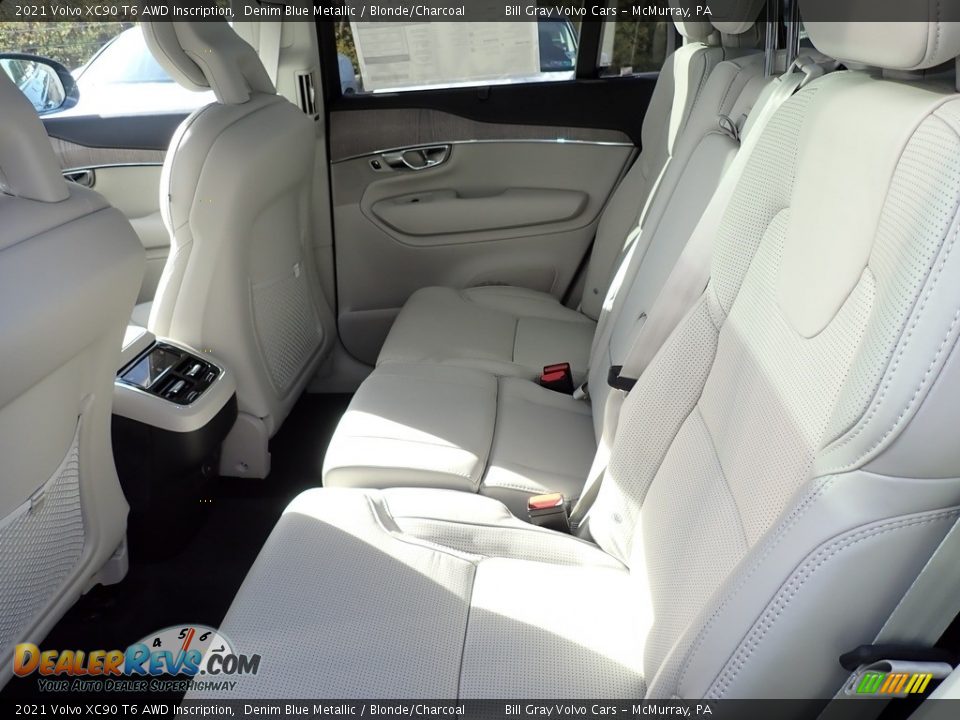 2021 Volvo XC90 T6 AWD Inscription Denim Blue Metallic / Blonde/Charcoal Photo #8