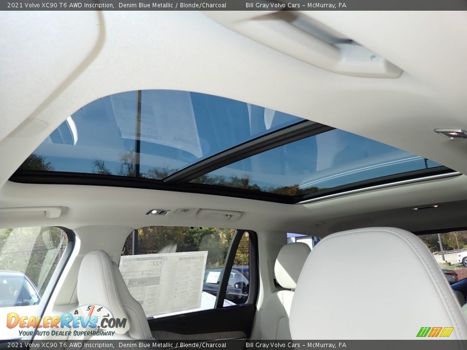 2021 Volvo XC90 T6 AWD Inscription Denim Blue Metallic / Blonde/Charcoal Photo #12