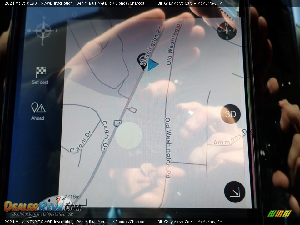 2021 Volvo XC90 T6 AWD Inscription Denim Blue Metallic / Blonde/Charcoal Photo #13
