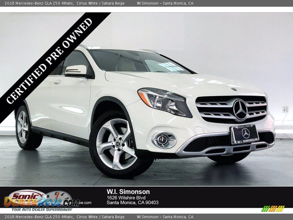 2018 Mercedes-Benz GLA 250 4Matic Cirrus White / Sahara Beige Photo #1