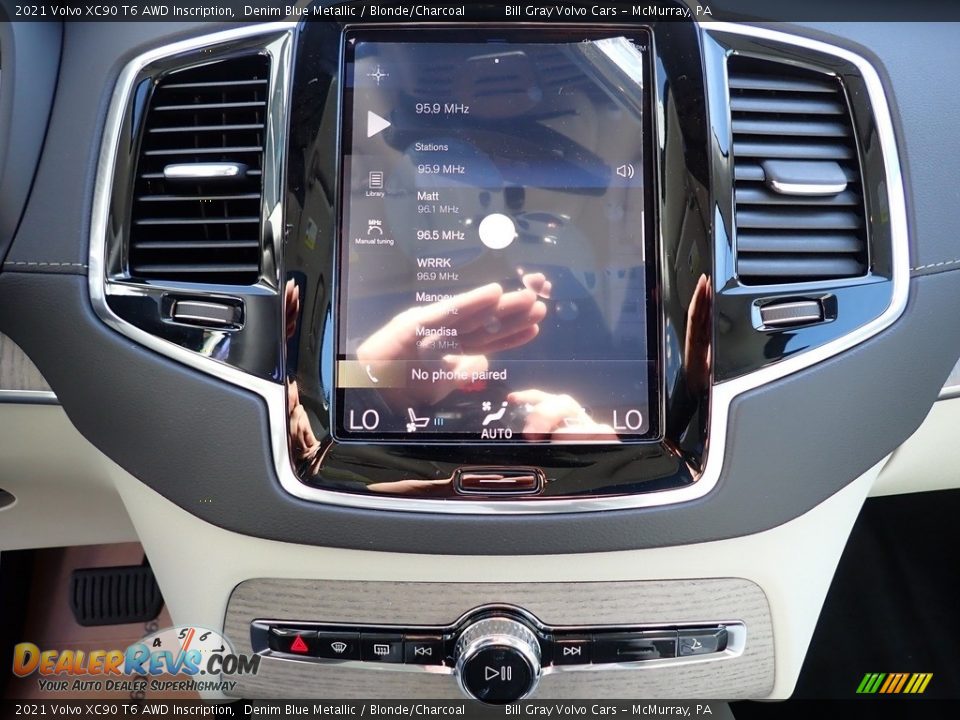 2021 Volvo XC90 T6 AWD Inscription Denim Blue Metallic / Blonde/Charcoal Photo #15