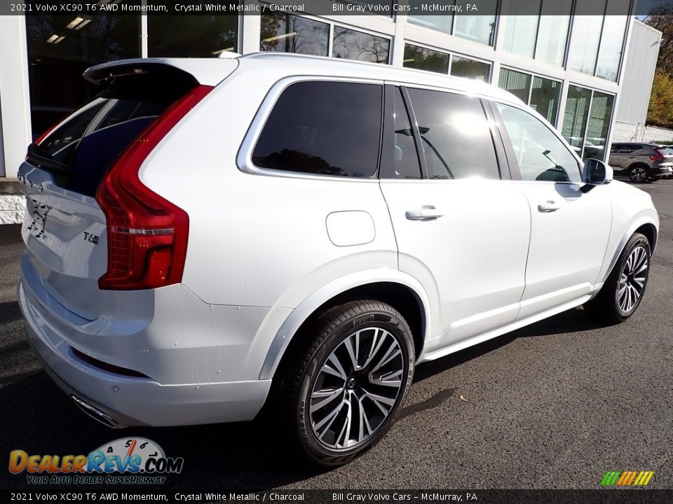 2021 Volvo XC90 T6 AWD Momentum Crystal White Metallic / Charcoal Photo #2