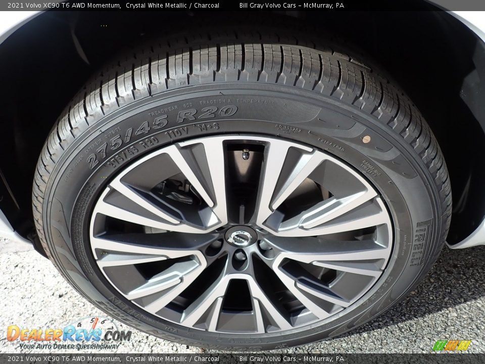 2021 Volvo XC90 T6 AWD Momentum Crystal White Metallic / Charcoal Photo #6