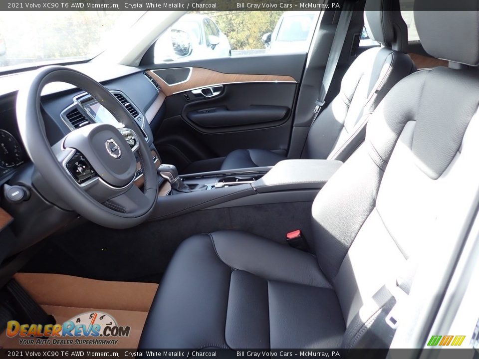 2021 Volvo XC90 T6 AWD Momentum Crystal White Metallic / Charcoal Photo #7