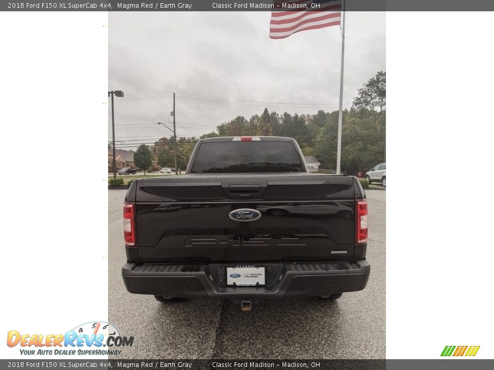 2018 Ford F150 XL SuperCab 4x4 Magma Red / Earth Gray Photo #6