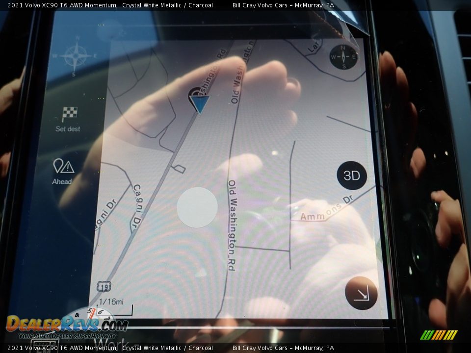 2021 Volvo XC90 T6 AWD Momentum Crystal White Metallic / Charcoal Photo #13
