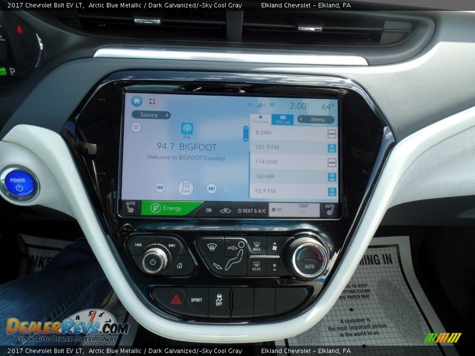 2017 Chevrolet Bolt EV LT Arctic Blue Metallic / Dark Galvanized/­Sky Cool Gray Photo #24