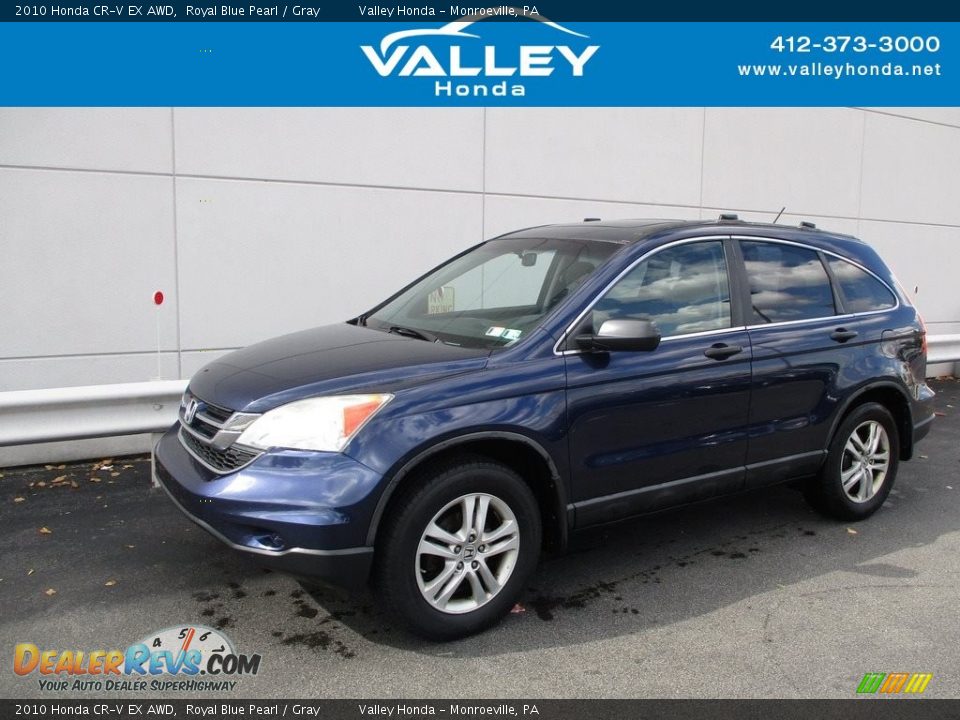 2010 Honda CR-V EX AWD Royal Blue Pearl / Gray Photo #1