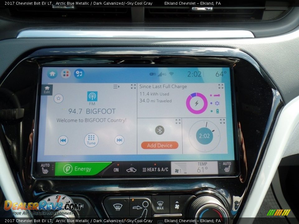 2017 Chevrolet Bolt EV LT Arctic Blue Metallic / Dark Galvanized/­Sky Cool Gray Photo #29