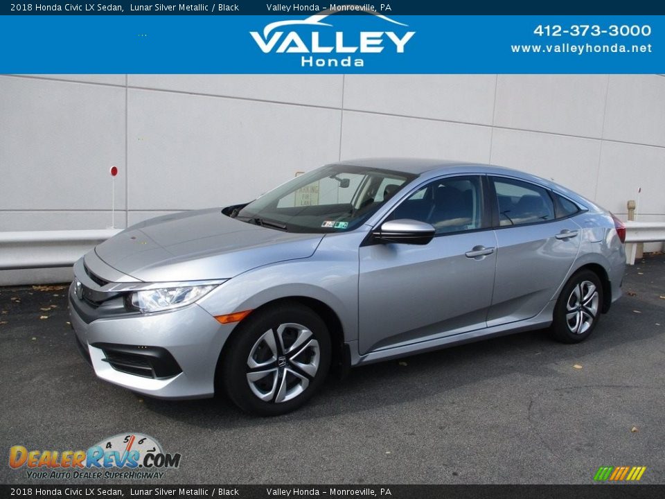 2018 Honda Civic LX Sedan Lunar Silver Metallic / Black Photo #1