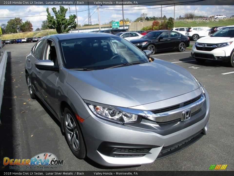 2018 Honda Civic LX Sedan Lunar Silver Metallic / Black Photo #6