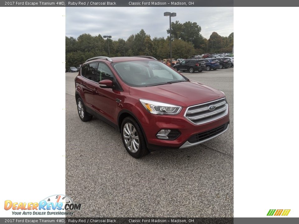 2017 Ford Escape Titanium 4WD Ruby Red / Charcoal Black Photo #3